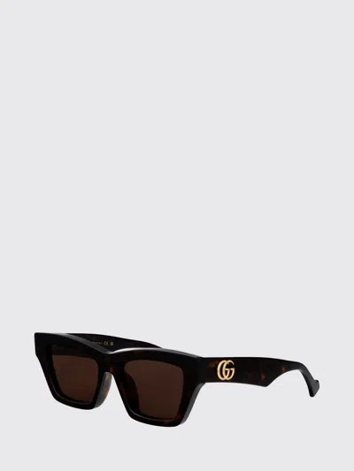 Gucci Sunglasses Woman Brown In Black