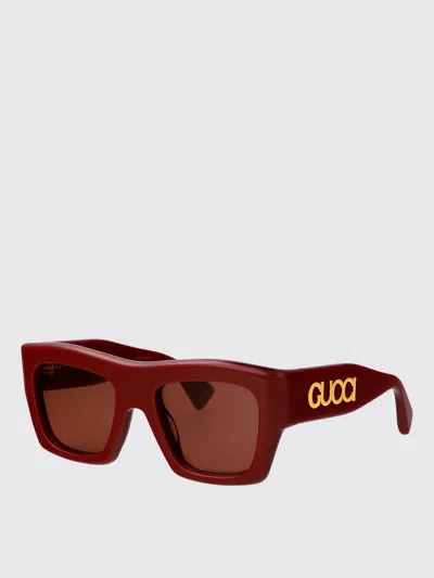 Gucci Sunglasses Woman Burgundy In Red