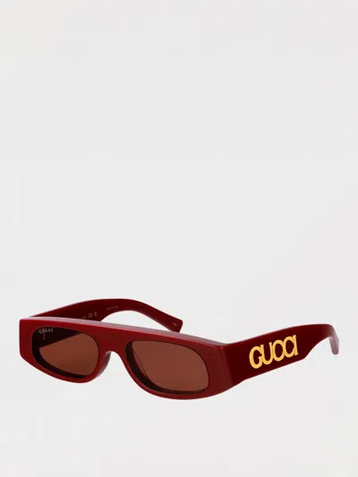 Gucci Sunglasses Woman Burgundy In Brown