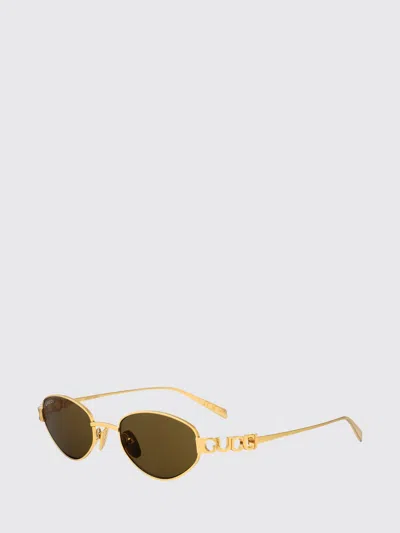 Gucci Sunglasses Woman Gold In Brown