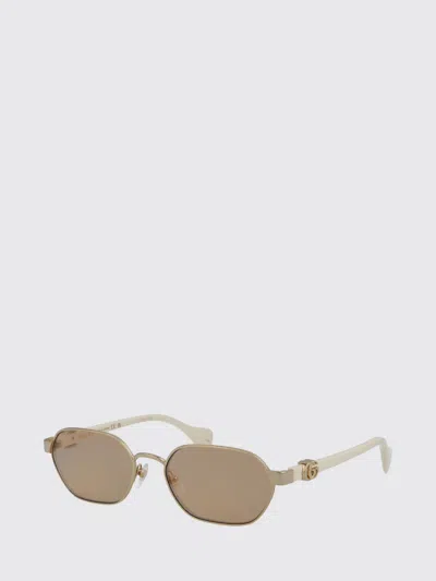 Gucci Sunglasses Woman Gold In Brown