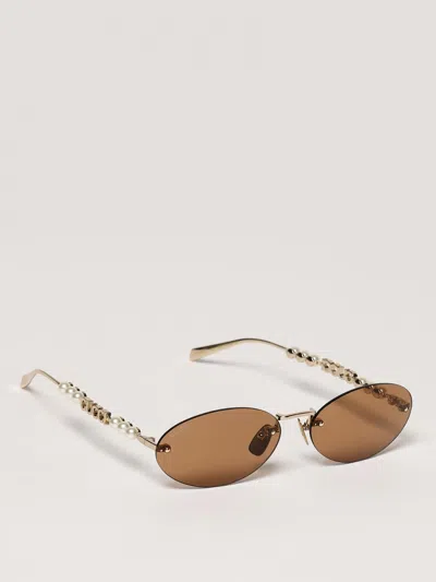 Gucci Sunglasses Woman Gold In Brown