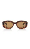 Gucci Sunset Boulevard Geometric-frame Acetate Sunglasses In Brown