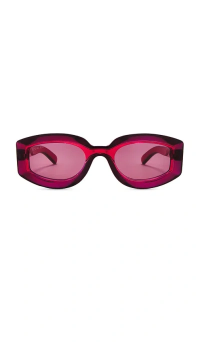 Gucci Sunset Boulevard Sunglasses In Red & Violet