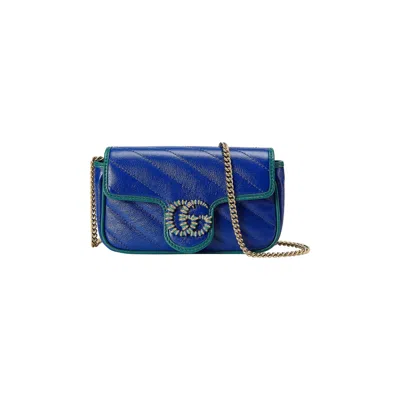 Pre-owned Gucci Super Mini Bag 'blue'