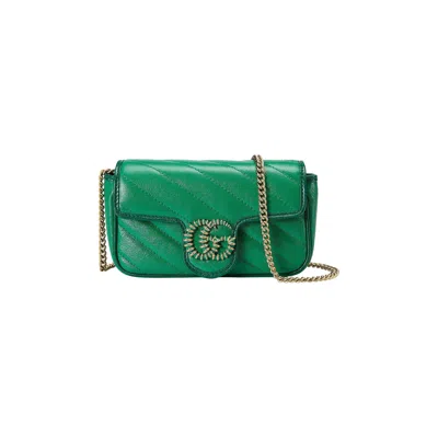 Pre-owned Gucci Super Mini Bag 'green' In Red