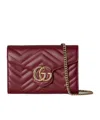 Gucci Super Mini Chain Gg Marmont In Red