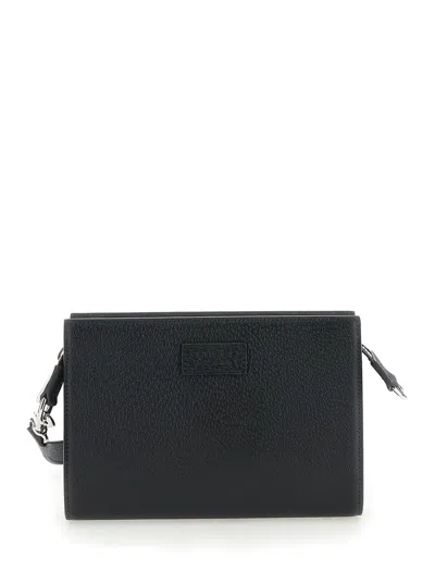 Gucci Super Mini Crossbody Bag With Logo Patch In Leather Man In Multicolor
