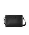 Gucci Super Mini Gg Leather Crossbody Bag In Black