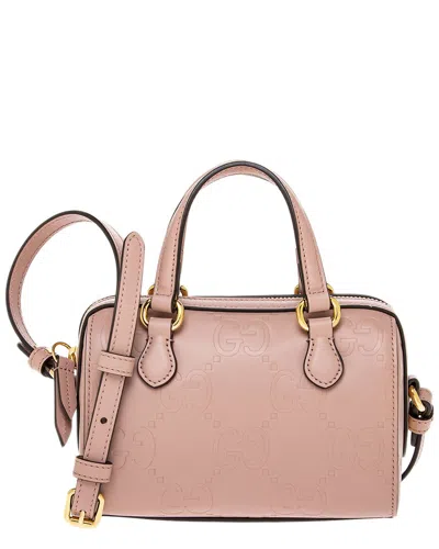 Gucci Super Mini Gg Leather Top Handle Top Handle Bag In Red