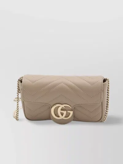 Gucci Super Mini Gg Marmont Bag In Neutral