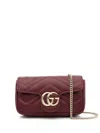 Gucci Super Mini Gg Marmont Cross Body Bag In Red