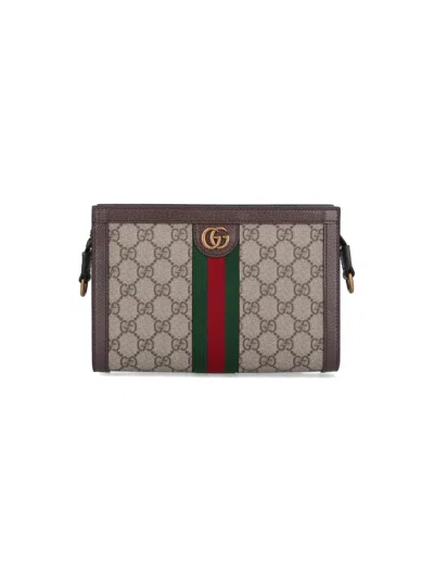 Gucci Super Mini "ophidia" Bag In Beige