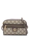 Gucci Ophidia Gg Canvas Shoulder Bag In Braun
