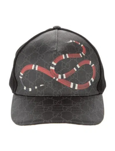 Pre-owned Gucci Super Snake Mesh Trucker Hat In Black