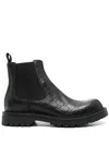 Gucci Black Leather Ankle Boot With Web Detail Men In Black