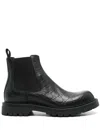Gucci Black Leather Ankle Boot With Web Detail Men In Schwarz
