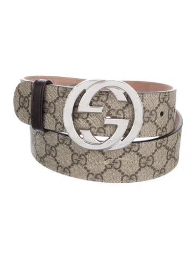 Pre-owned Gucci Supreme Belt Gg Supreme Waist Belt In Neutral