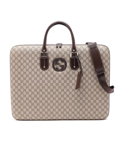 Gucci Supreme Garment Hard Case Bag In Brown