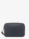 Gucci Supreme Gg Fabric Pouch In Black