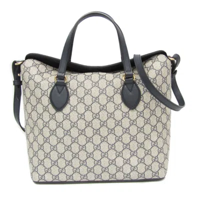 Pre-owned Gucci Supreme Gg Navy Canvas Tote Bag ()