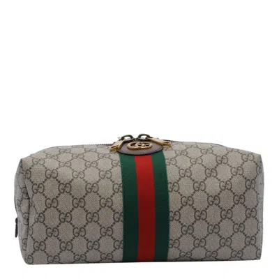 Gucci Supreme Gg Ophidia Beauty Bag In Gray