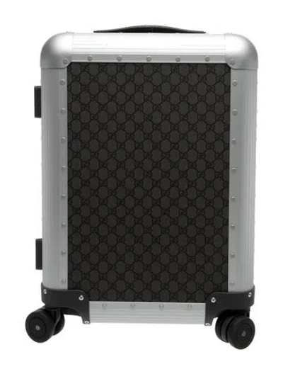 Pre-owned Gucci Supreme Porter Cabin Plus Trolley W/ Tags In Gray