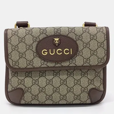 Pre-owned Gucci Supreme Small Messenger Bag In Brown