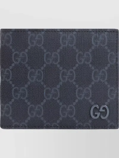 Gucci Supreme Textile Bi-fold Monogram Wallet In Blue