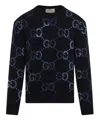 Gucci Crew-neck Wool Sweater For Men In Blue