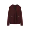 Gucci Knit Cardigan Featuring Horsebit Detail In Burgundy