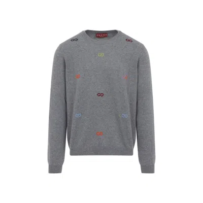 Gucci Grey Crew Neck Sweater In Gray