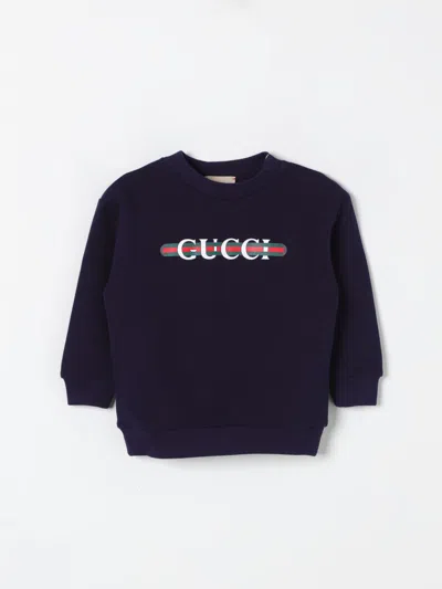 Gucci Kids' Brand-print Round-neck Cotton-jersey Sweatshirt 4-10 In Dark Night Sky/mc
