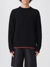 Gucci Long-sleeve Black Crewneck Sweater With Ribbed Details In Black