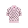 Gucci Wool Jacquard Polo Top With Gg Shadow In Multicolor