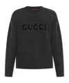 Gucci Logo-embroidered Ribbed Sweater In Black