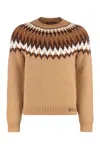 Gucci Sweater With Round Neck In Wool In Brown