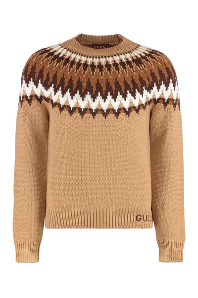 GUCCI GUCCI SWEATER WITH ROUND NECK IN WOOL