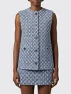 Gucci Button Patterned Vest In Blue