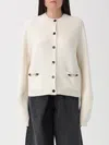 Gucci Women Wool And Cashmere Cardigan With Metal Horsebit In Neutral