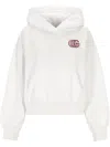 Gucci Cotton Sweatshirt With Hood And Kangaroo Pocket In White
