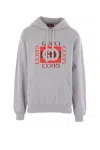 Gucci Hoodie With Dropped Shoulder And Kangaroo Pocket In Gray