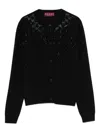 Gucci Women Wool And Viscose Cardigan With All-over Gg Logo In Black