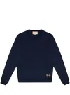 Gucci Men's Crew-neck Wool Sweater In Blue