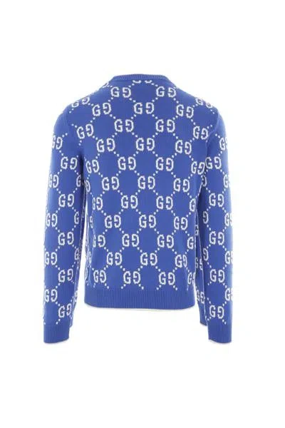 Gucci Sweaters In Cobalt+ivory