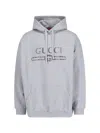 Gucci Hooded Sweatshirt Front Pocket In Gray