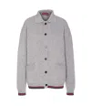 Gucci Women Cashmere And Wool Cardigan With Web In Gray