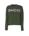 Gucci Sweater With Crew Neck In Wool In Green