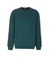 Gucci Long Sleeve Crewneck Sweatshirt With Ribbed Cuffs And Hem In Green