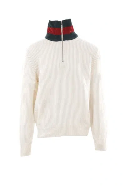 Gucci Jumpers In Ivory+green+red